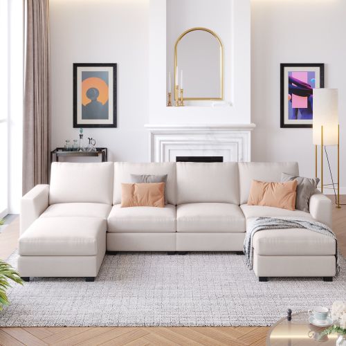U_STYLE 3 Pieces U shaped Sofa with Removable Ottomans U_STYLE 3 Pieces U shaped Sofa with Removable Ottomans