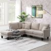 [VIDEO provided][New]90*88" Terrycloth Modern Sectional Sofa,5-Seat Practical Couch Set with Chaise Lounge,L-Shape minimalist Indoor Furniture with 3