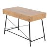 Casper Industrial Desk in Black Steel and Brown Wood by LumiSource