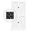 4FT Bi-Folding Sliding Barn Door Hardware Track Kit, Black Roller Kit for 2 Doors, J Shape(No Door)