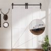 Bi-Folding Sliding Barn Door Hardware Track Kit, Black Roller Kit for Doors, J Shape(No Door) (4 Doors-5 FT-J Shape)