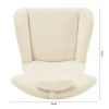 Rocking Chair Nursery, Teddy Upholstered Rocker Glider Chair with High Backrest, Adjustable Headrest & Pocket, Comfy Glider Chair for Nursery, Bedroom