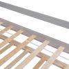 Twin House Wooden Daybed with trundle, Twin House-Shaped Headboard bed with Guardrails,Grey