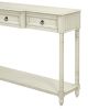 TREXM Console Table Sofa Table with Drawers for Entryway with Projecting Drawers and Long Shelf (Antique White, OLD SKU: WF189574AAK)
