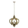Farmhouse Chandelier, 6-Light Wood Chandelier Pendant Light Fixture with Adjustable Chain for Dining Room Living Room Entryway, Bulb Not Included