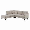 [VIDEO provided][New]90*88" Terrycloth Modern Sectional Sofa,5-Seat Practical Couch Set with Chaise Lounge,L-Shape minimalist Indoor Furniture with 3