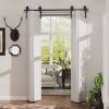 Bi-Folding Sliding Barn Door Hardware Track Kit, Black Roller Kit for Doors, J Shape(No Door) (4 Doors-5 FT-J Shape)