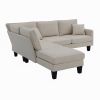 [VIDEO provided][New]90*88" Terrycloth Modern Sectional Sofa,5-Seat Practical Couch Set with Chaise Lounge,L-Shape minimalist Indoor Furniture with 3