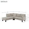 [VIDEO provided][New]90*88" Terrycloth Modern Sectional Sofa,5-Seat Practical Couch Set with Chaise Lounge,L-Shape minimalist Indoor Furniture with 3