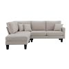 [VIDEO provided][New]90*88" Terrycloth Modern Sectional Sofa,5-Seat Practical Couch Set with Chaise Lounge,L-Shape minimalist Indoor Furniture with 3