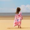 Kids Poncho Towel Swimming Pool Hooded Bath Towel Changing Robe Quick Dry Soft Microfiber 55 x 40 inch Under The Sea Print