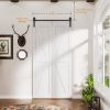 4FT Bi-Folding Sliding Barn Door Hardware Track Kit, Black Roller Kit for 2 Doors, J Shape(No Door)