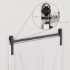 4FT Bi-Folding Sliding Barn Door Hardware Track Kit, Black Roller Kit for 2 Doors, J Shape(No Door)