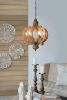 Farmhouse Chandelier, 6-Light Wood Chandelier Pendant Light Fixture with Adjustable Chain for Dining Room Living Room Entryway, Bulb Not Included