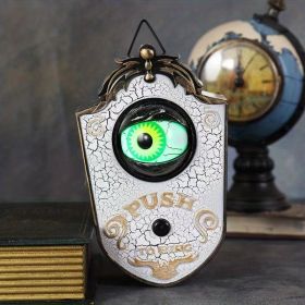 Halloween Decoration, Ghost Doorbell Animated Eyeball Halloween Decoration With Spooky Sounds, Trick Or Treat Activities For Kids, Haunted House Hallo (Color: White)