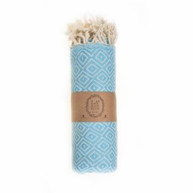 Malta Beach Towel (Color: Turquoise, size: 38'' x 70'')