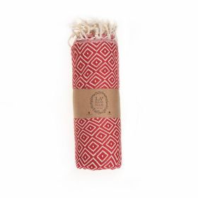 Malta Beach Towel (Color: Red, size: 38'' x 70'')