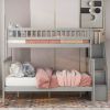 Twin over Full Stairway Bunk Bed with Storage