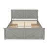 Queen Size Wooden Platform Bed with Four Storage Drawers and Support Legs