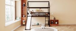 Twin Loft Bed with Slide;  House Bed with Slide