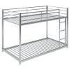 Twin over Twin Metal Bunk Bed;  Low Bunk Bed with Ladder