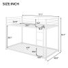 Twin over Twin Metal Bunk Bed;  Low Bunk Bed with Ladder