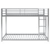 Twin over Twin Metal Bunk Bed;  Low Bunk Bed with Ladder