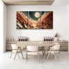 3 Panels Framed Abstract Wood Grain Boho Style Mountain & Forest Canvas Wall Art Decor,3 Pieces Mordern Canvas Decoration Painting for Office,Dining r