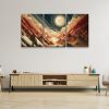 3 Panels Framed Abstract Wood Grain Boho Style Mountain & Forest Canvas Wall Art Decor,3 Pieces Mordern Canvas Decoration Painting for Office,Dining r