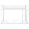 Twin over Twin Metal Bunk Bed;  Low Bunk Bed with Ladder